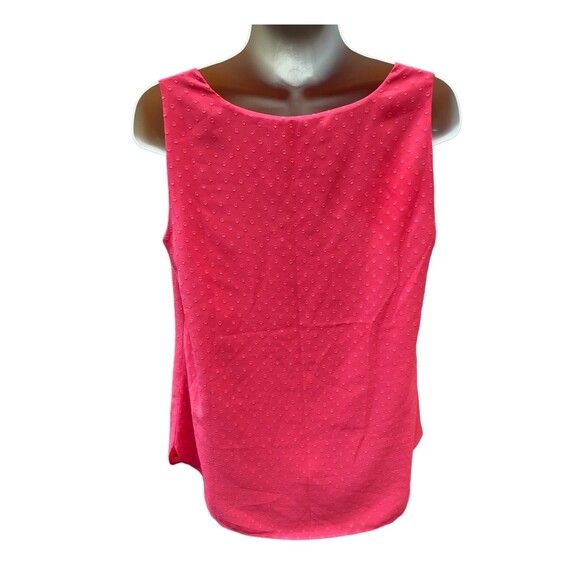 CHICO’s 0 swiss dot texture watermelon red tank top size 0/ small fully lined - Picture 2 of 7